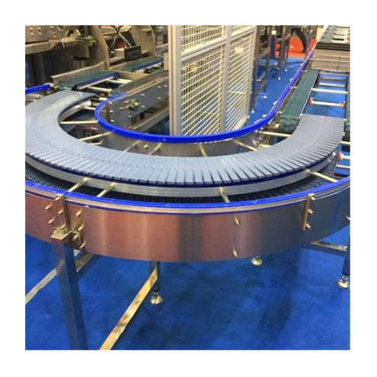 Modular curve mesh belt modular conveyor Stainless steel plastic chain plate production line Flexible chain conveyor