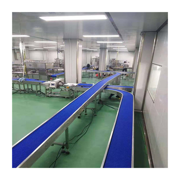 Modular curve mesh belt modular conveyor Stainless steel plastic chain plate production line Flexible chain conveyor