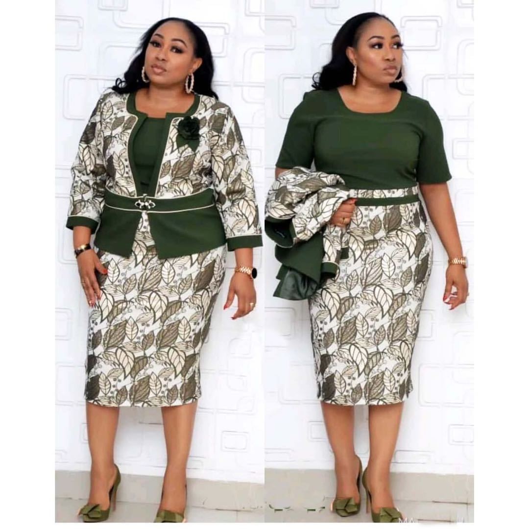 New arrival two pieces set plus size office ladies formal dress for African women wear