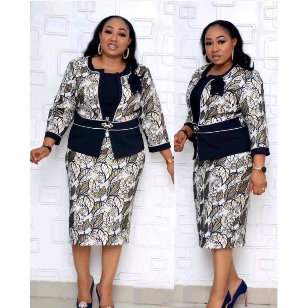 New arrival two pieces set plus size office ladies formal dress for African women wear