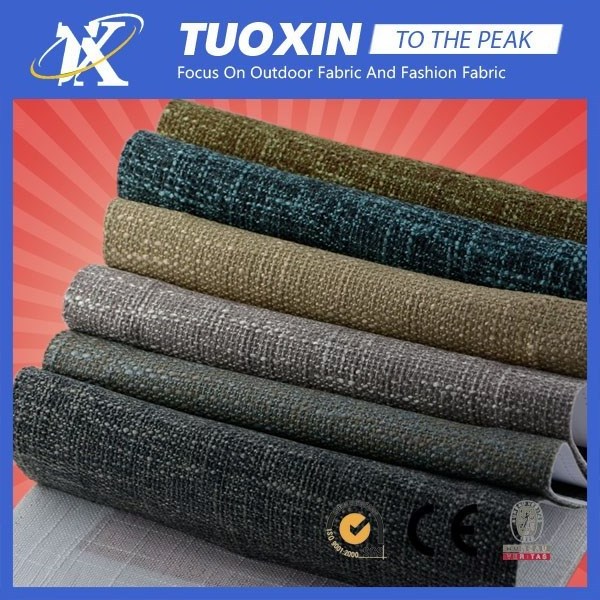 Faux Linen Durable Curtain Fabrics Turkey Fire Resistant Sofa Cover Material Fabric