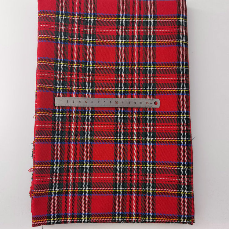 2 size polyester 300D yarn dyed royal stewart tartan durable tartan bag fabric