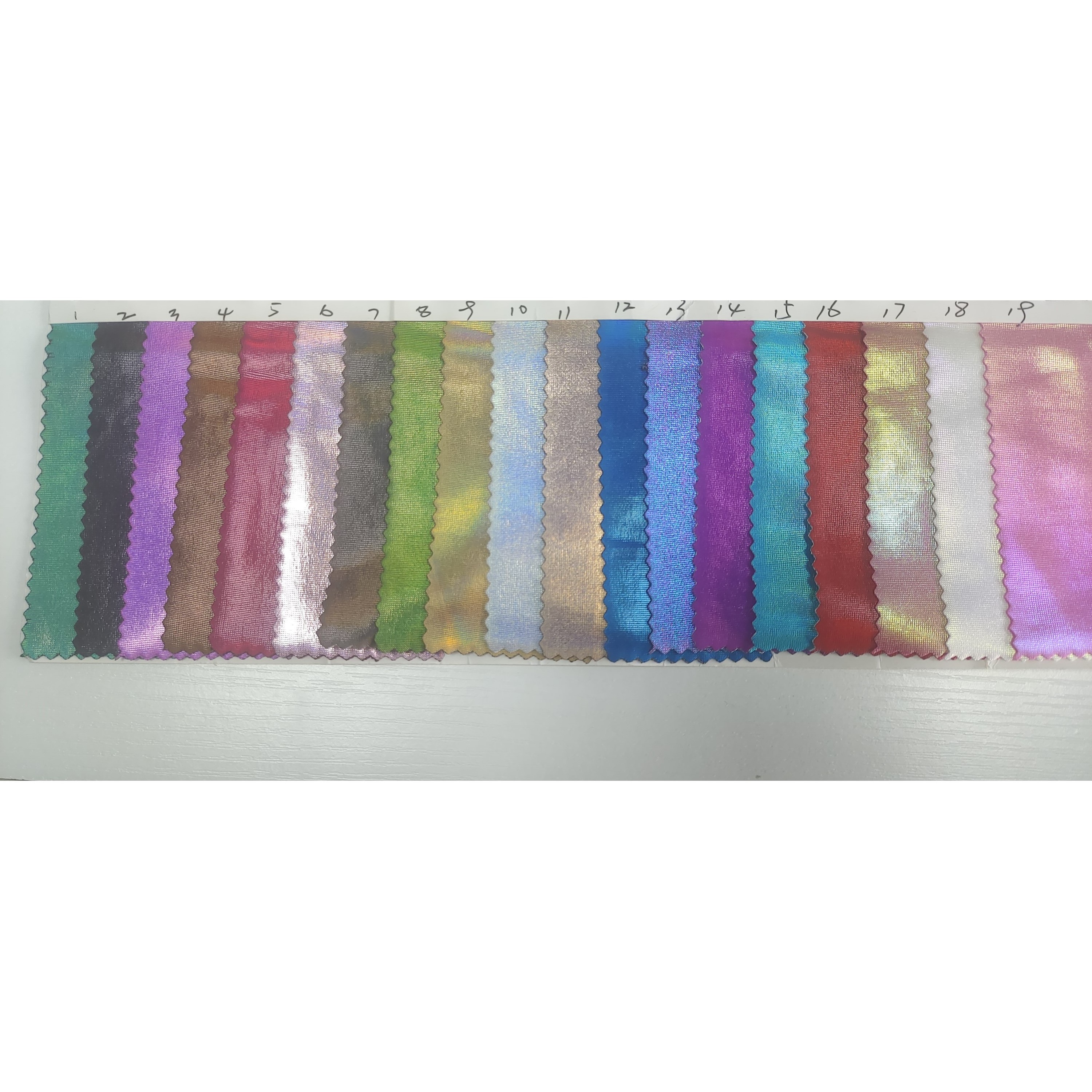 Colorful reflective hologram printed attractive clothes material 4 way stretch fabric