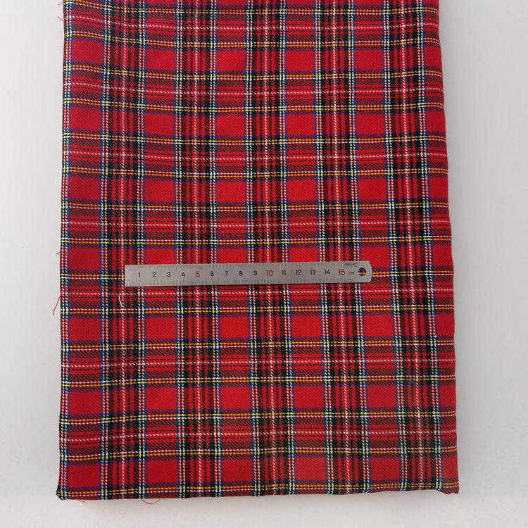 2 size polyester 300D yarn dyed royal stewart tartan durable tartan bag fabric