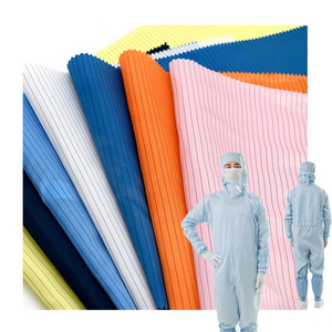 Inventory Check Twill Grid Stripe Polyester Anti-static Plaid ESD Electrically Conductive Fabric