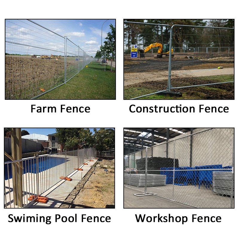 Offer Sample 3.5 x 2 m construction site AU Australia portable temporary Heras fence with rubber feet base