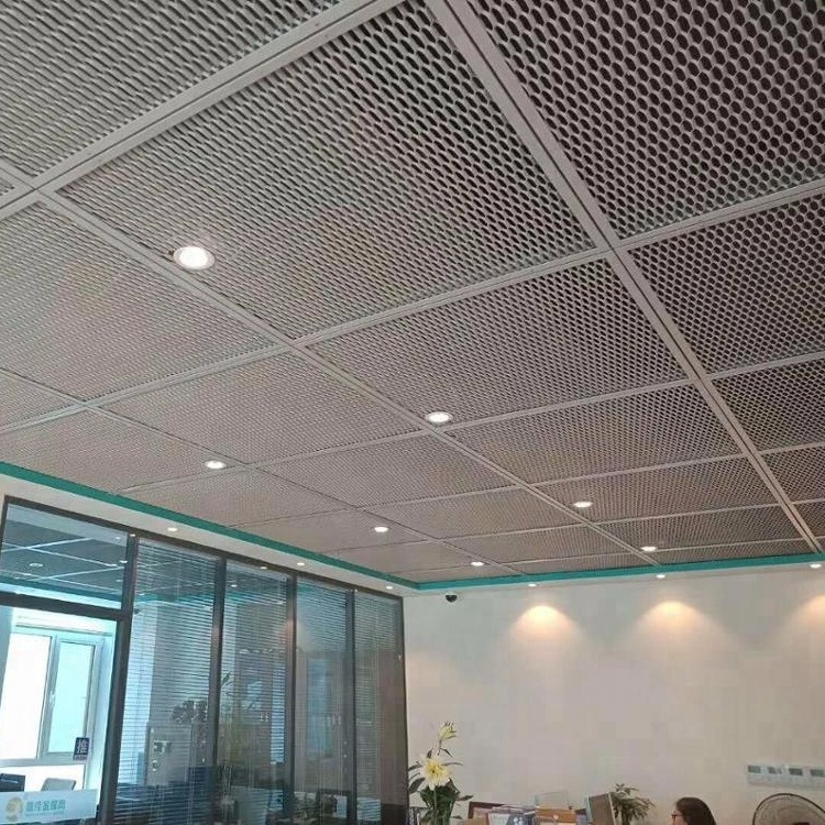 Expanded metal mesh ceiling