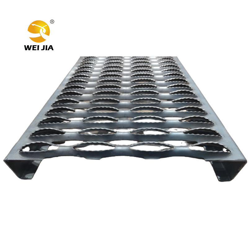 Wholesale aluminum skid resistance crocodilian teeth hole perforated metal sheet safety grating for stairs anti-skid