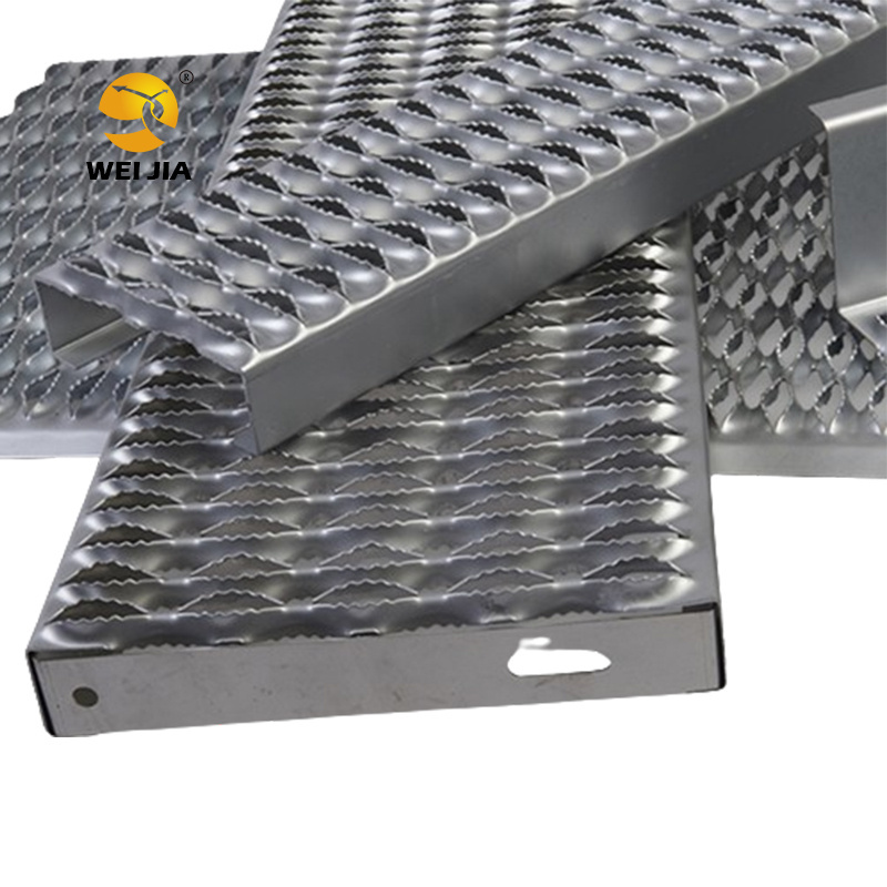 Wholesale aluminum skid resistance crocodilian teeth hole perforated metal sheet safety grating for stairs anti-skid