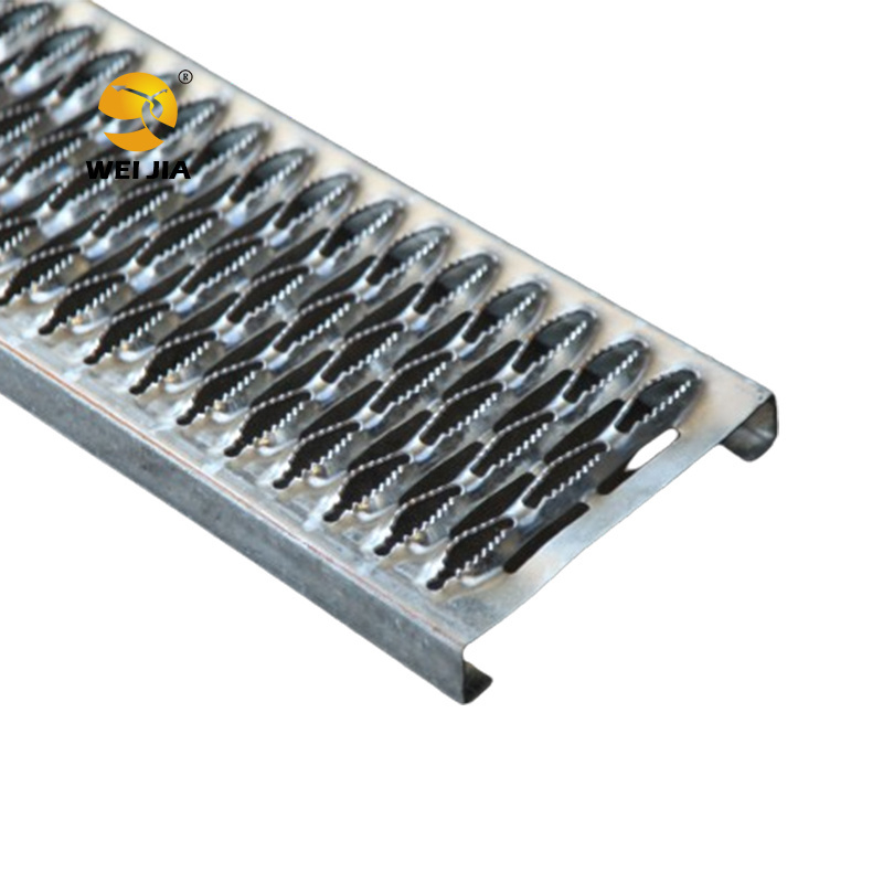 Wholesale aluminum skid resistance crocodilian teeth hole perforated metal sheet safety grating for stairs anti-skid