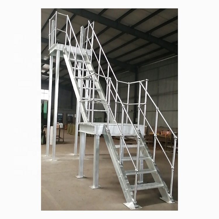 Custom Design Metal straight steel staircase For Outdoor