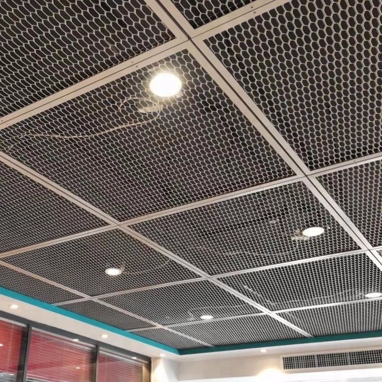 Expanded metal mesh ceiling