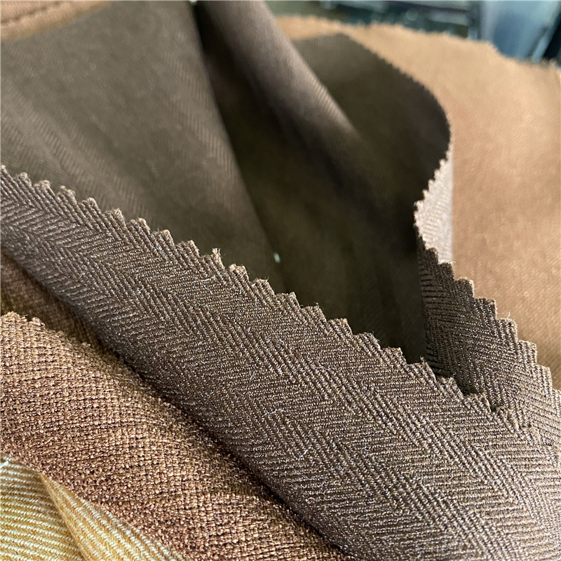 Soft Woolen Peached New Trend Polyester Woven Herringbone Tweed Fabric For Woolen Blazer Fabric Suiting Cloth