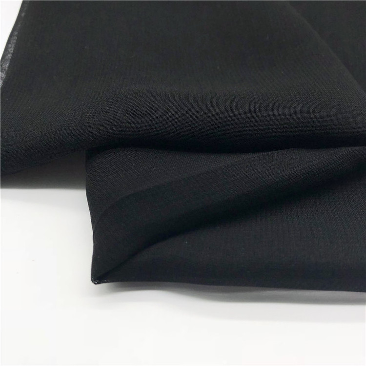 Muslim islamic arab polyester 30D wool chiffon formal black abaya hijab niqab burqa fabric