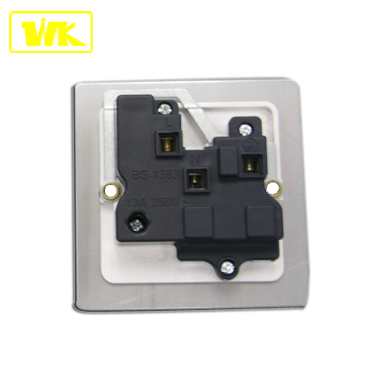 WK 1 Gang 2 Way 13A UK Electrical Plug Socket Wall Switched Socket