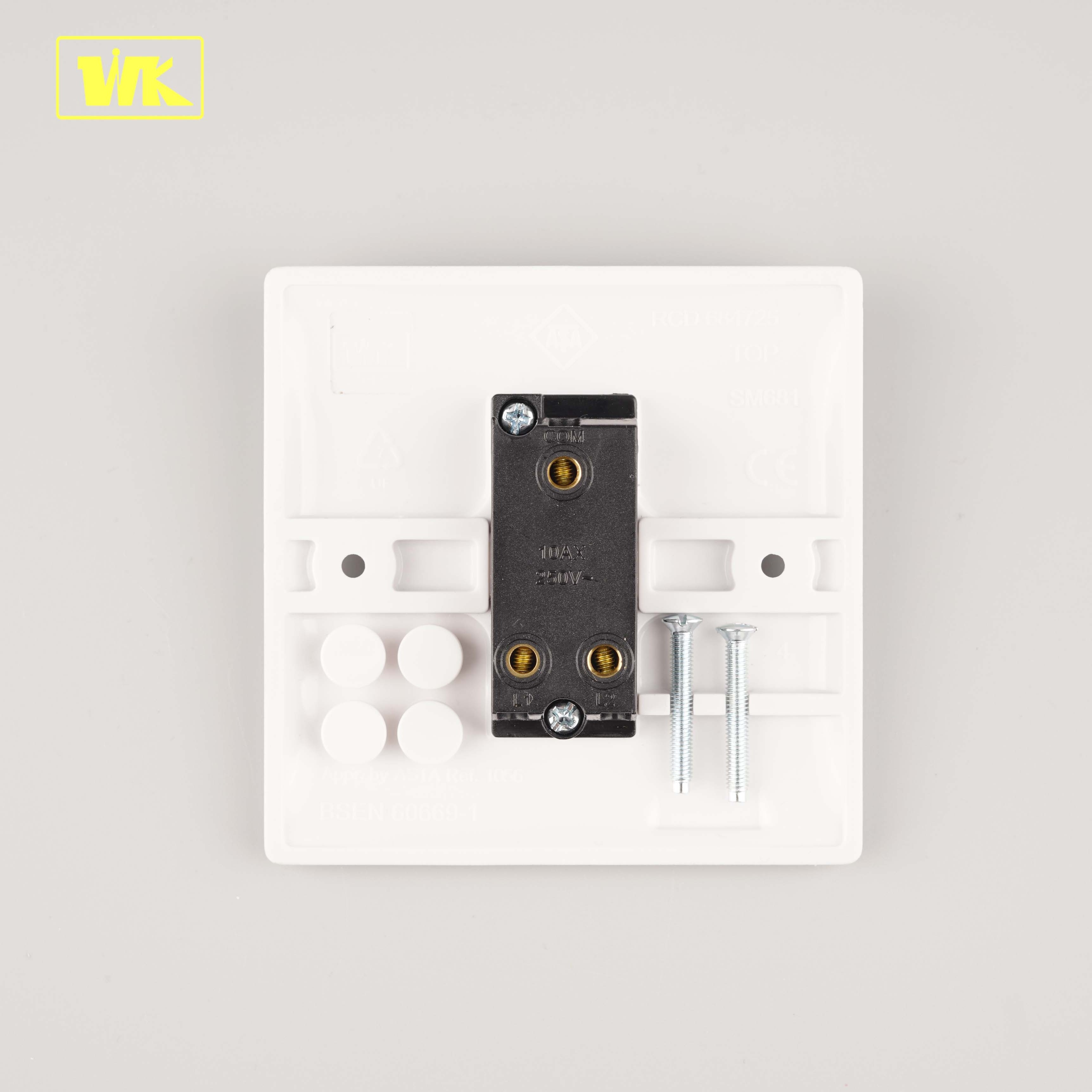 WK Slim Urea 10AX 1 Gang 2 Way Light Wall Switch UK Type