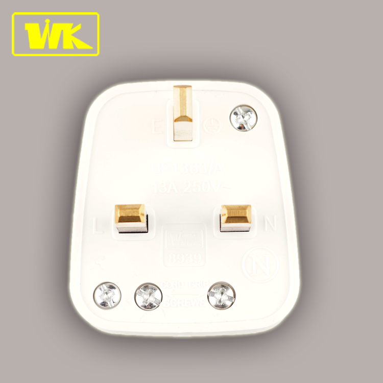 WK Hot Selling 13A Plug Top, 3 Pin 13 AMP Electrical Adaptor Plug