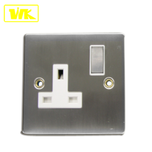 WK 1 Gang 2 Way 13A UK Electrical Plug Socket Wall Switched Socket