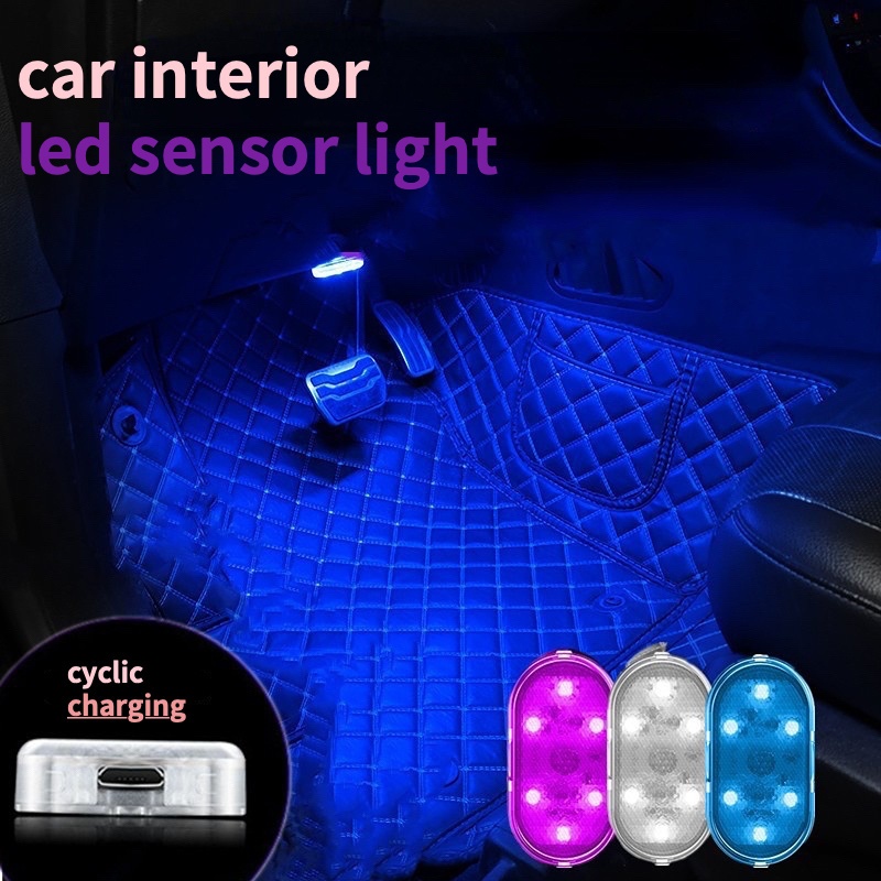 Car Interior LED Sensor Light Wireless Touch night Lights Wireless Auto Roof Ceiling Lamps