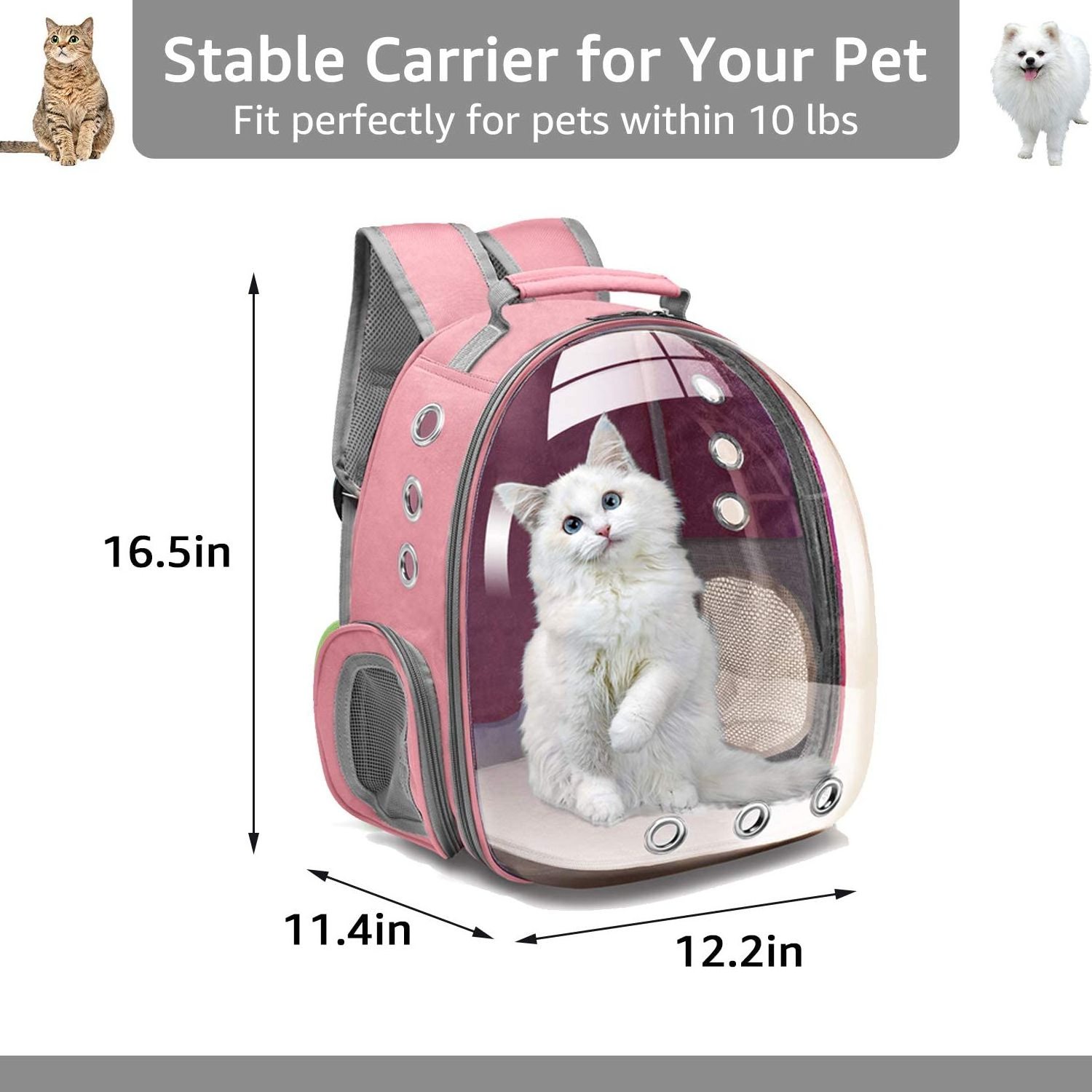 Cat Backpack Carrier Bubble Carrying Bag, Small Dog Backpack Carrier for Small Medium Dogs Cats, Space Capsule Pet Carrier