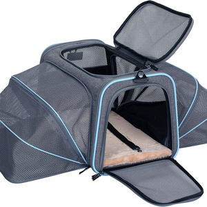 Expandable Cat Carriers Small Dog Carrier, Airline Approved Soft-Sided Portable Washable Pet Travel Carrier with Two Extension