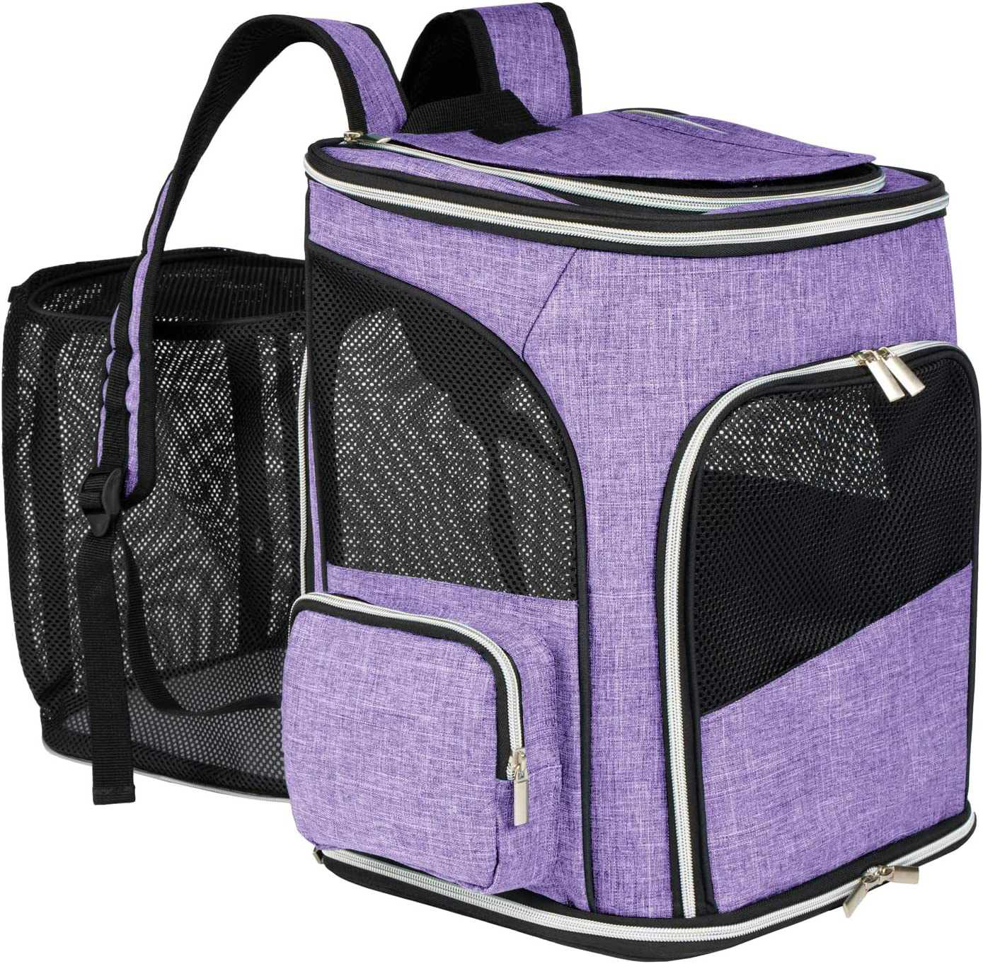 Expandable Pet Carrier Backpack Pet Backpack for Small Cats Puppies Dogs Bunny, Airline-Approved Ventilate Backpack for Travel