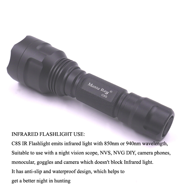 C8S 850nm 940nm 4 Core 10W IR LED Flashlights Infrared Torch IR Illuminator Light Hunting IR Night Vision Scope Flashlight Torch