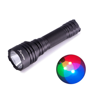 Black Manta Ray M45 XP-E2 Red 650nm Green 532nm Blue 450nm Constant Current Aluminum Alloy 1 Mode RGB Colorful LED Flashlight