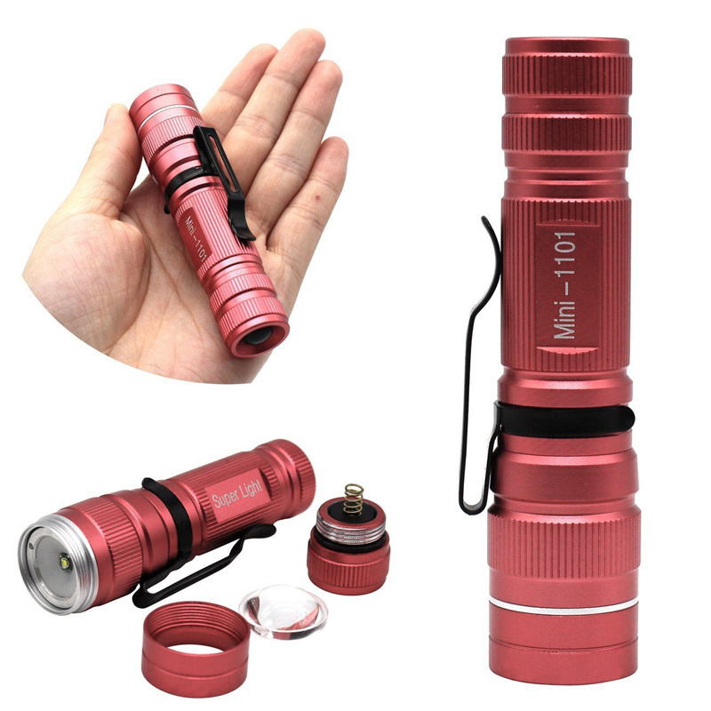 Mini-1101 XPE Q5 Flashlight Torch Mini Flashlight Zoomable Flashlights Portable EDC Torch Small Zoom Linterna 3-MODE (AA/14500)