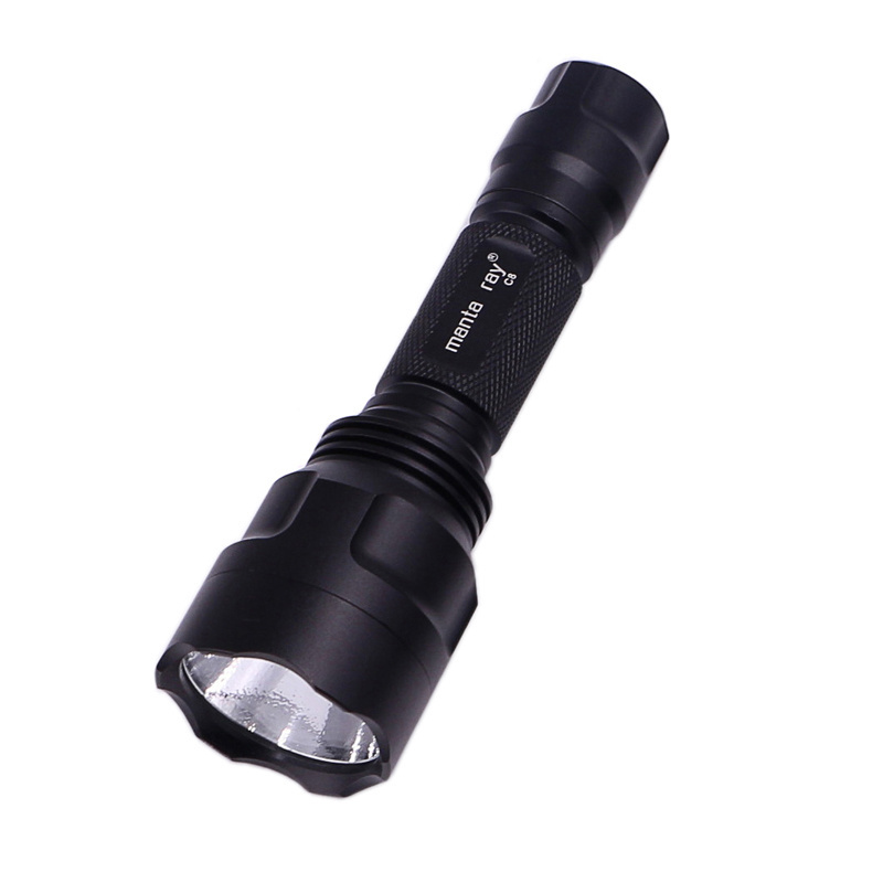 Manta Ray C8 Rechargeable LED Flashlight Torch 18650 Battery Hunting Flashlight XP-E2 RGB LED Emitter Chips Aluminum Lamp Body