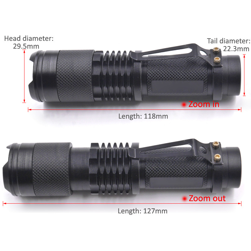 Sk98 Zoomable 850nm Infrared IR 3w LED Hunting Flashlight Aluminum Alloy Body for Camping