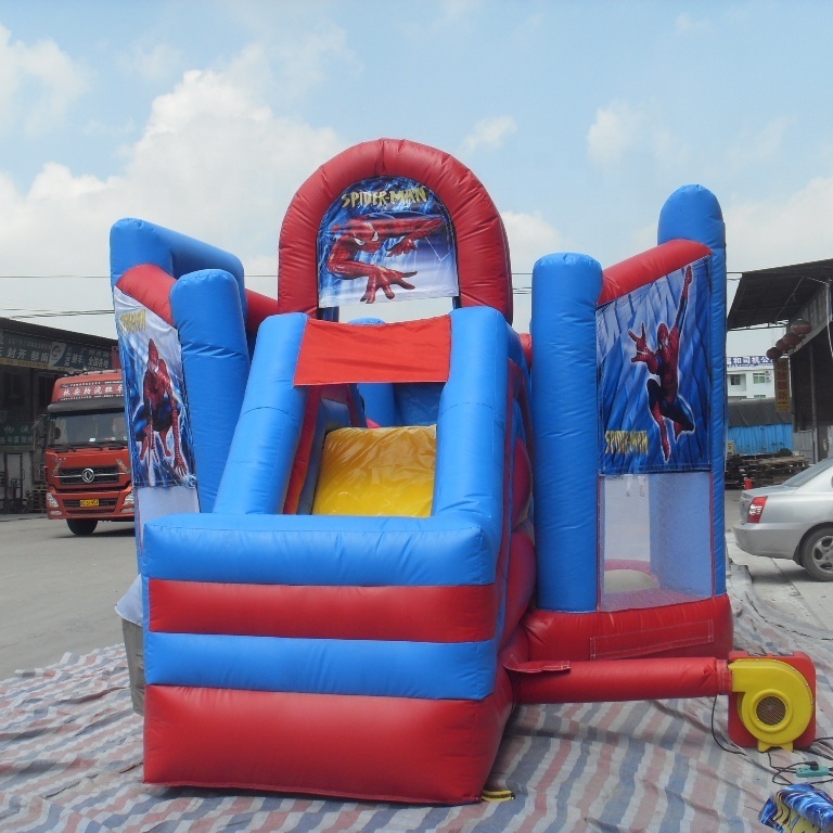 indoor and outdoor commercial inflatable spiderman slide playground for kids amusement park