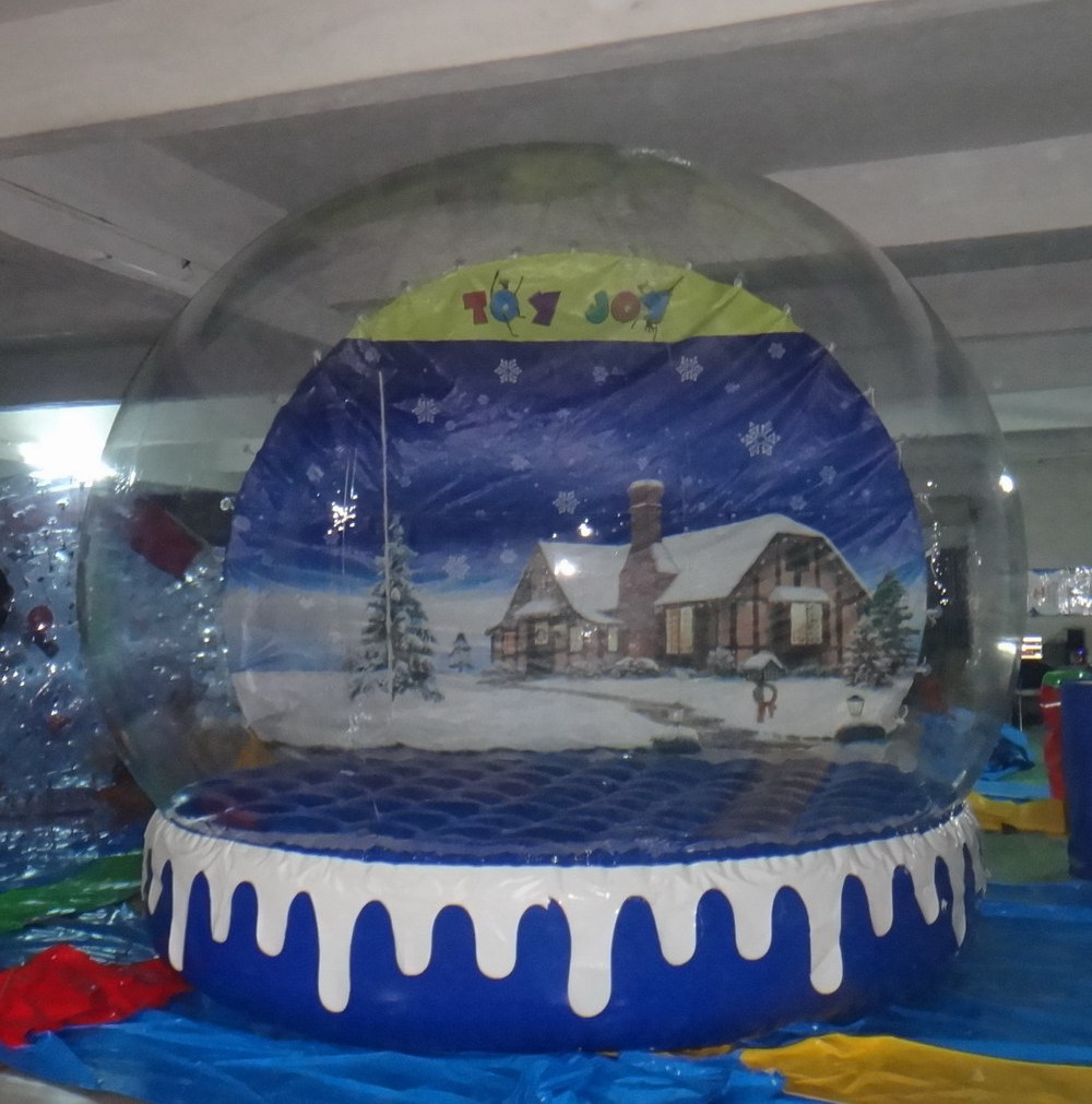 advertising transparent christmas inflatable snow globe carousel for decoration