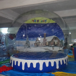 advertising transparent christmas inflatable snow globe carousel for decoration