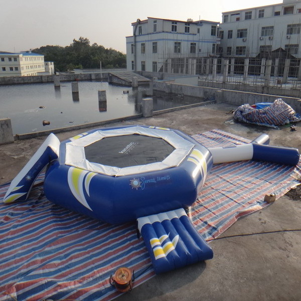 OEM design cheap inflatable water trampoline sungear air jump trampoline for water sport games