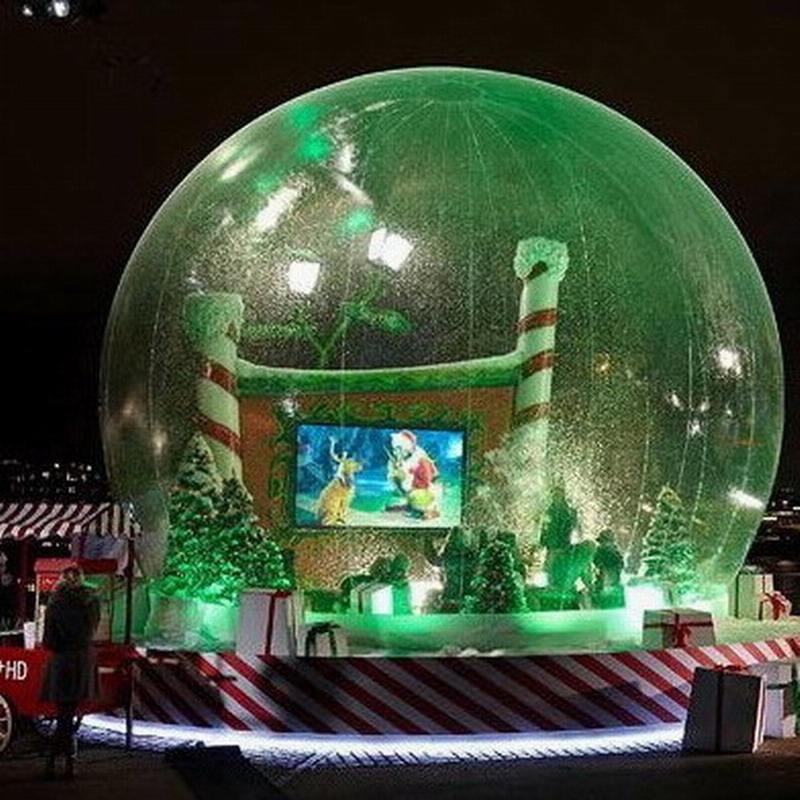 outdoor christmas Nice big snow globe balloon inflatable human size snow globe with custom backdrop print