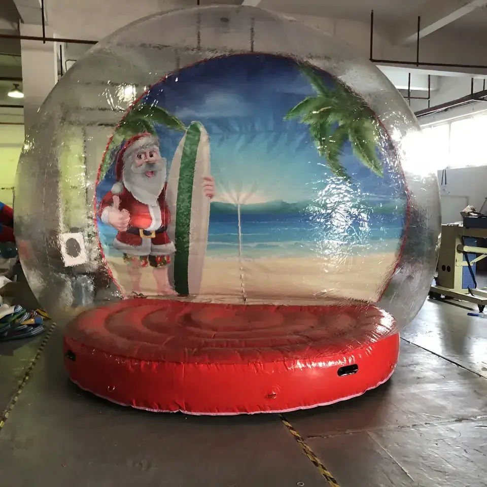 advertising transparent christmas inflatable snow globe carousel for decoration