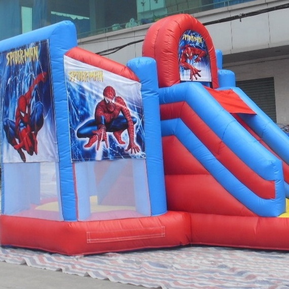 indoor and outdoor commercial inflatable spiderman slide playground for kids amusement park