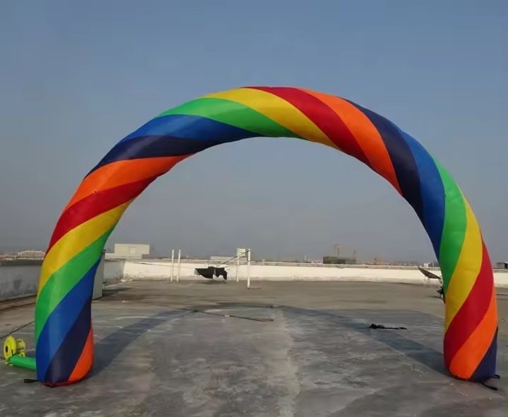 custom lighted inflatable rainbow arch for event inflatable finish line arch