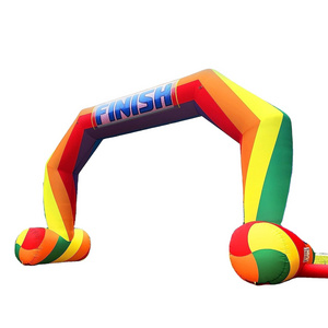 custom lighted inflatable rainbow arch for event inflatable finish line arch