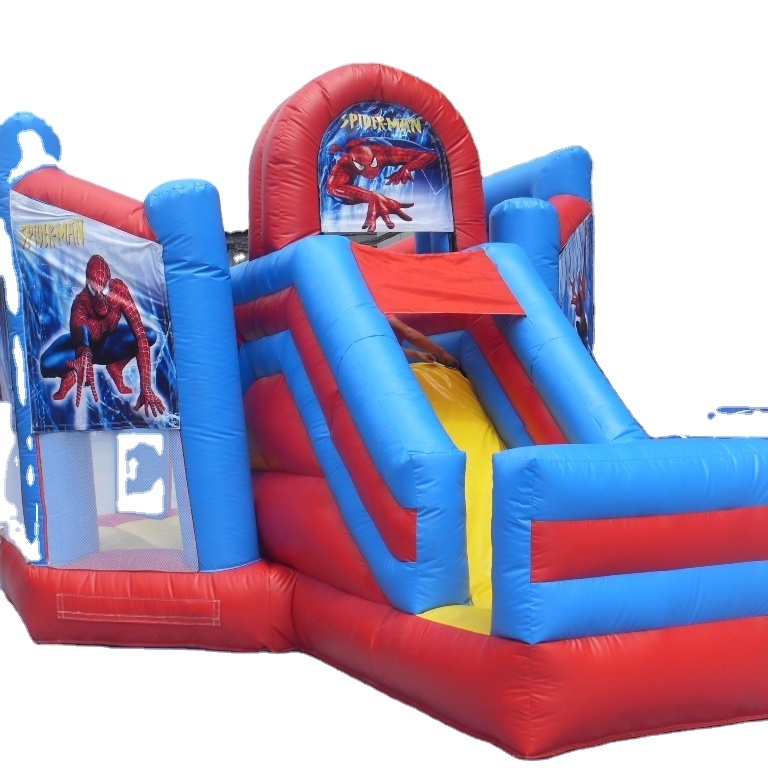 indoor and outdoor commercial inflatable spiderman slide playground for kids amusement park