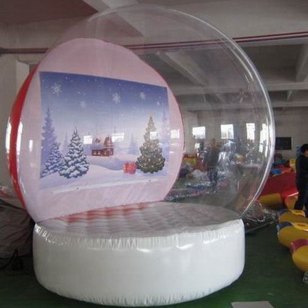 outdoor christmas Nice big snow globe balloon inflatable human size snow globe with custom backdrop print