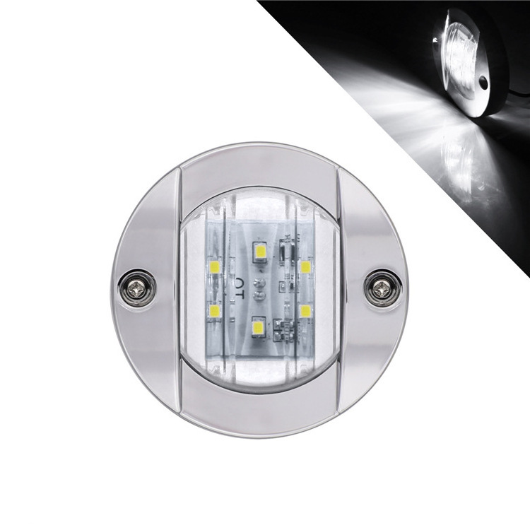 Round Marine Boat Interior Lights Transom Mount IP67 Waterproof Deck LED Courtesy Light