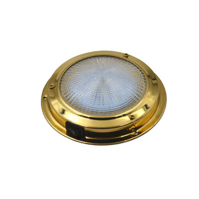 Brass 4Inch 12V Marine Ceiling Dome Lights For Boat Cabin Yacht Deck RV