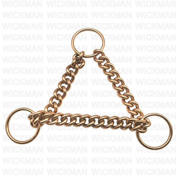 Custom High quality Strong metal Stainless Steel triangle Chain with O ring and D Buckle Solid Brass Chain Martingale Dog Collar