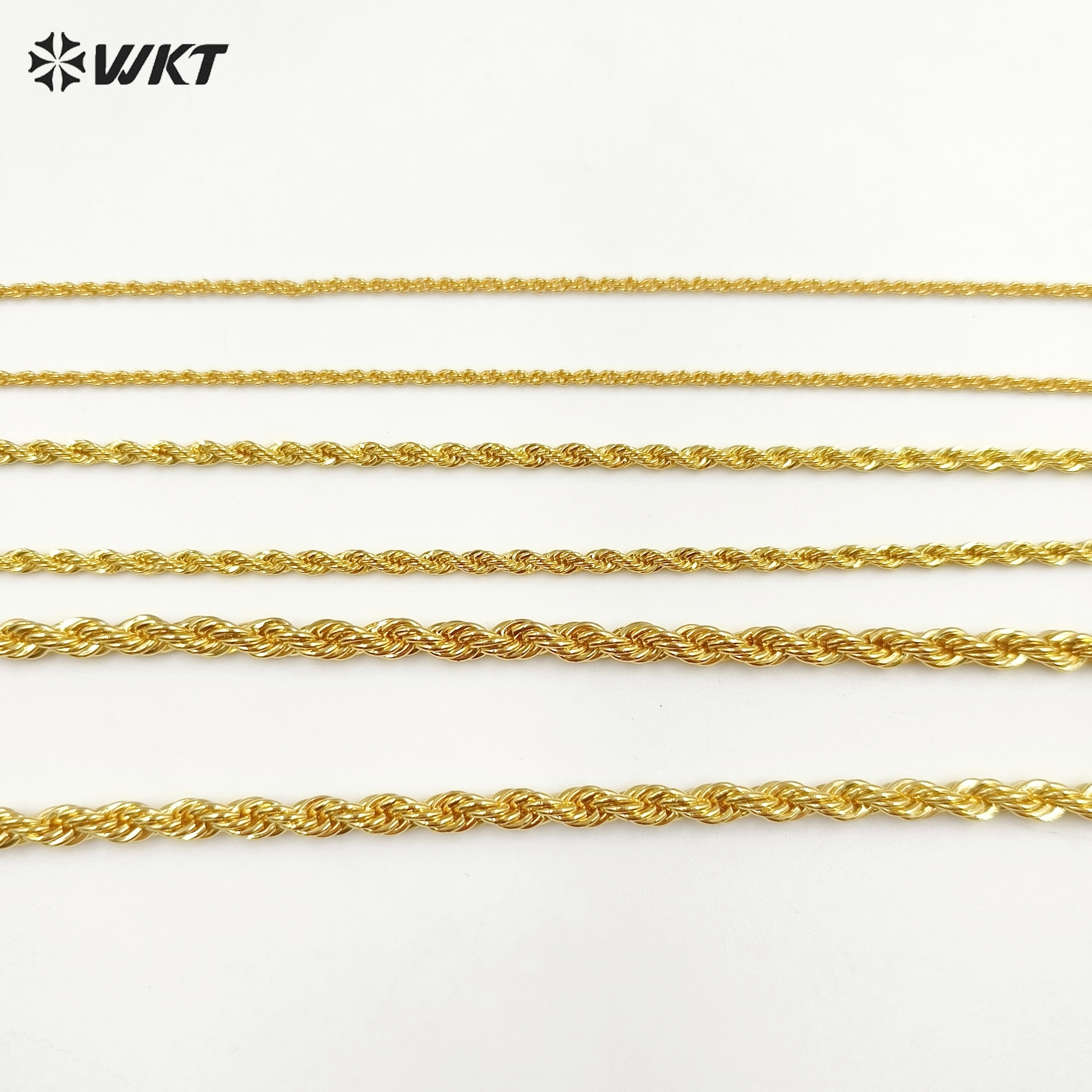 WT-BFN024 WKT special yellow brass Chain Necklace Fashion Choker Jewelry Accessories Durable Decoration twisted chain