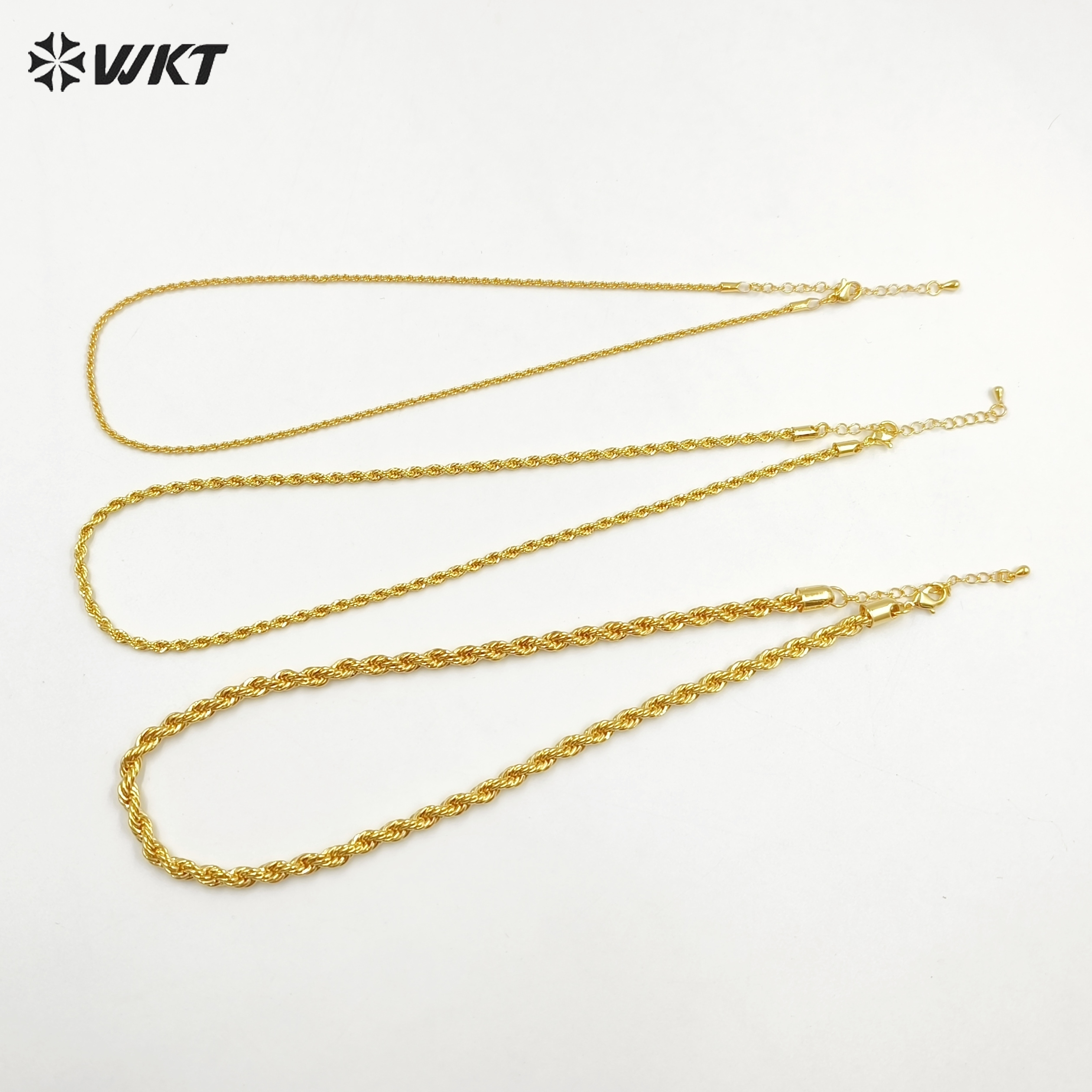 WT-BFN024 WKT special yellow brass Chain Necklace Fashion Choker Jewelry Accessories Durable Decoration twisted chain