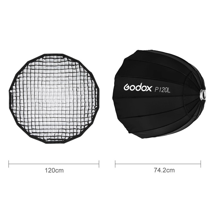 Dropshipping Godox P120L Diameter 120cm Parabolic Softbox Reflector Diffuser for Studio Speedlite Flash Softbox