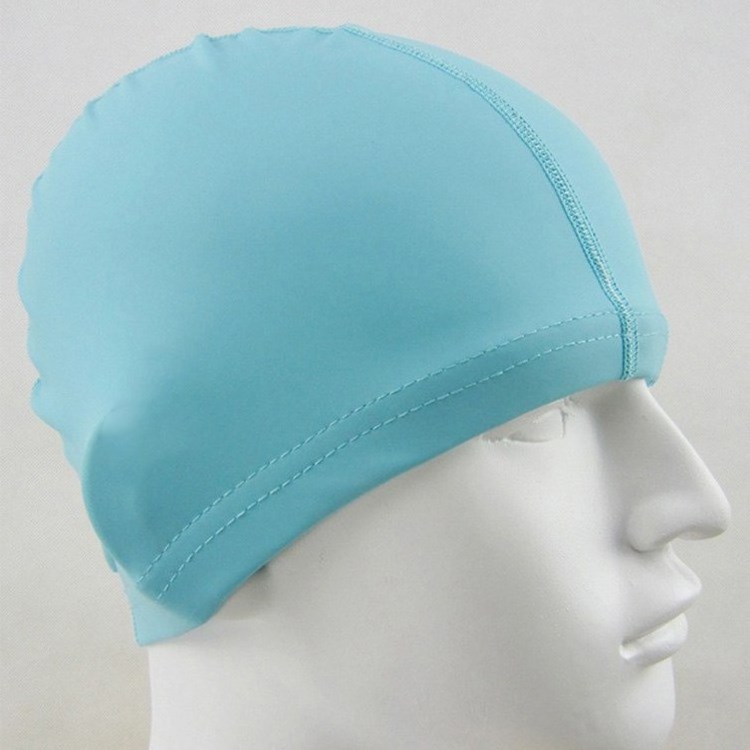 Private Logo Supported Stretchy Swim Cap High Elastic Spandex Nylon Swim Hat Pure Color Fabric Swimming Cap for Women men