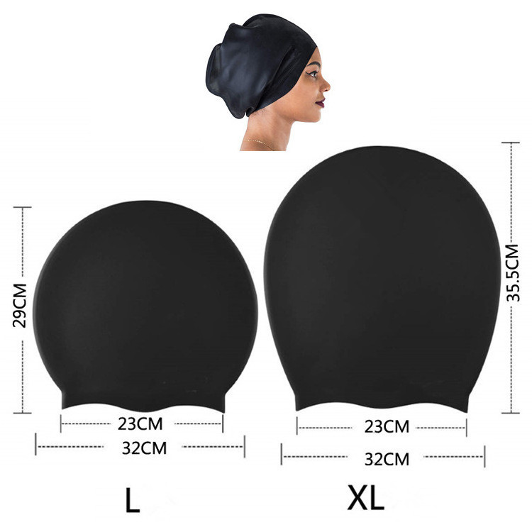 Keep Hair Dry Custom Extra Large Swim Cap 100% Elastic Silicone Swimming Cap for Very Long Thick Curly Hair